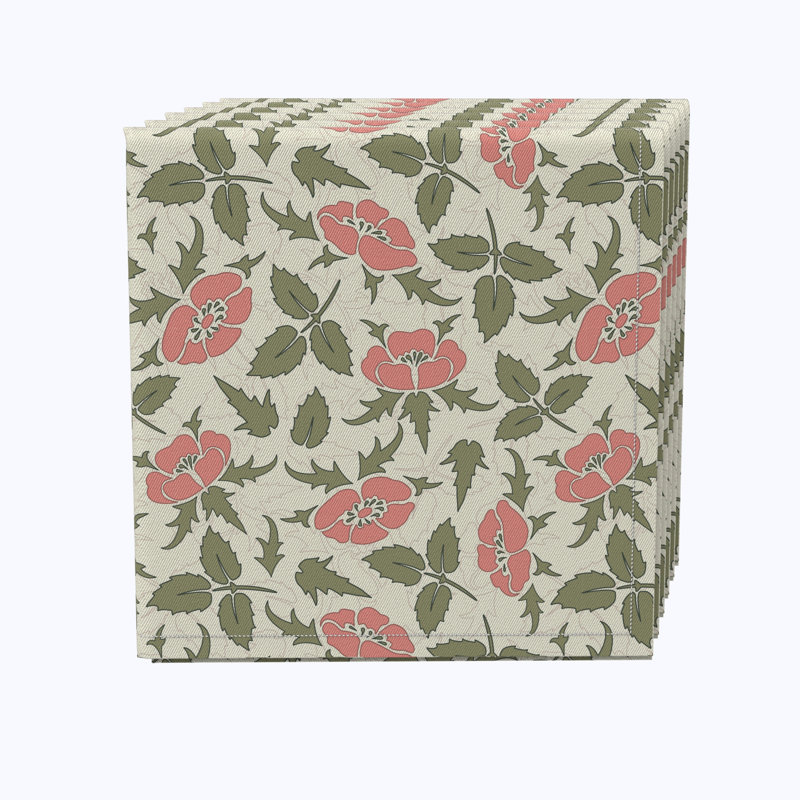 100% Cotton Floral Square Napkin