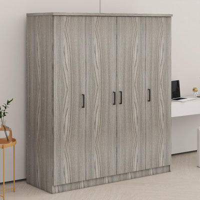Practical 4-Door Wardrobe, Single Drawer Design