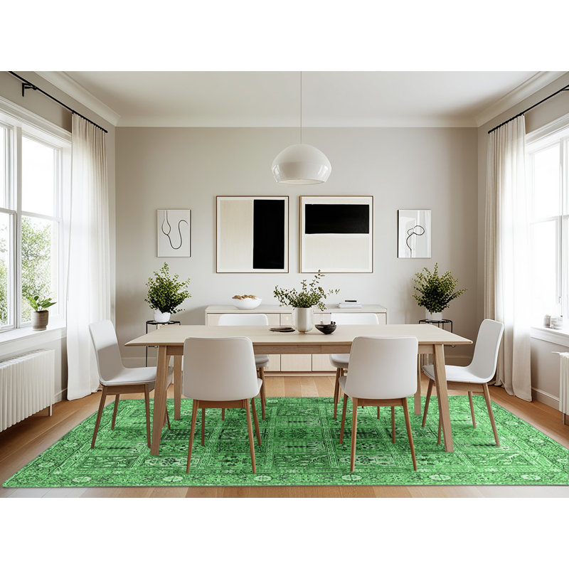 Washable Patchwork Indoor Rug, Rectangle 7' x 10'