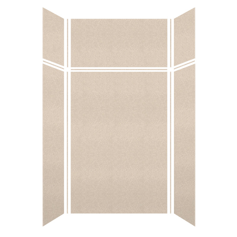 SaraMar 48'' W 36'' D 96'' H Glue Up Solid Surface Wall, Beige