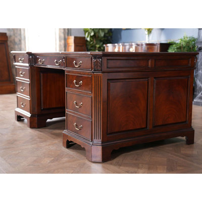 Penhurst Executive Desk - Brown Leather