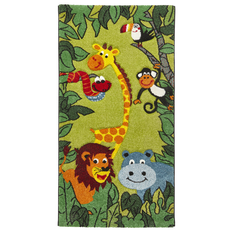Leffel area rug Machine Woven Rectangle Green, Rectangle 60 x 120cm