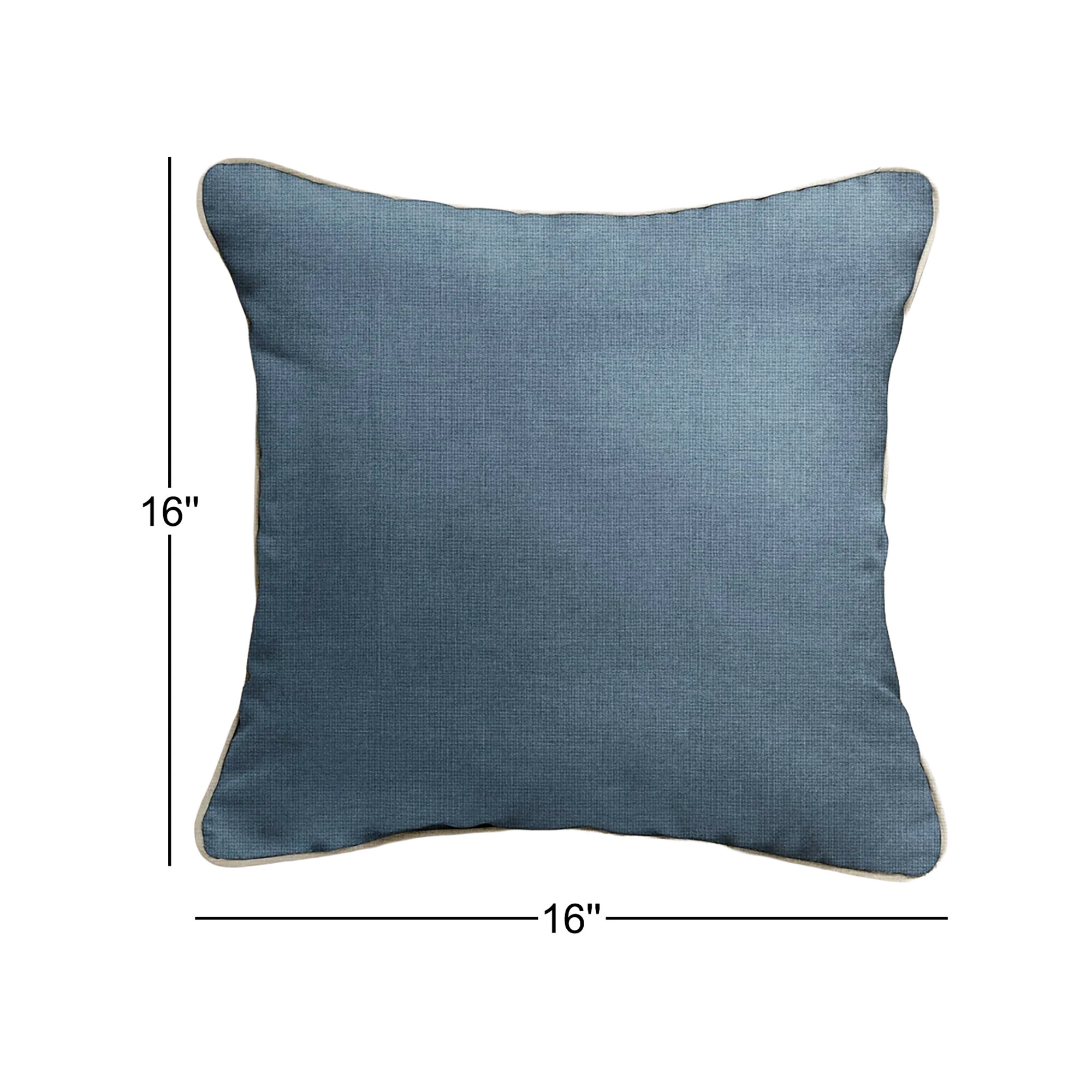 Jaclyn Sunbrella® Indoor/Outdoor Throw Pillow, 16" x 16", Natural/Blue