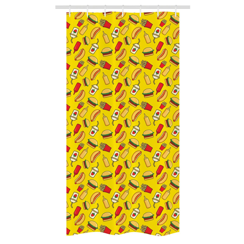Evei Geometric Shower Curtain with Hooks Included, 36" W x 72" L