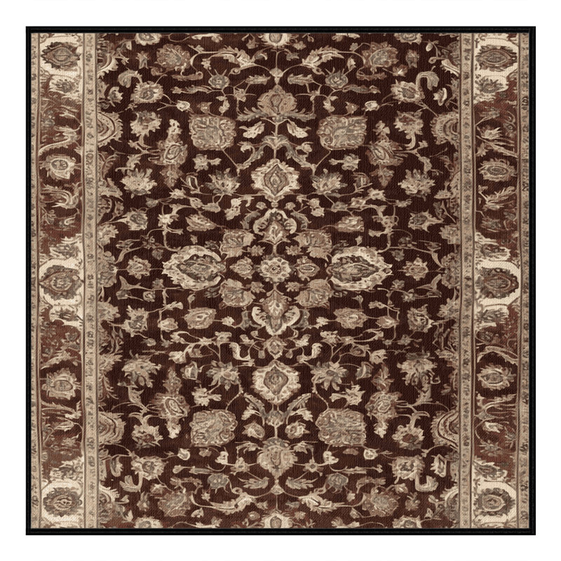 Tapis brun lavable à la machine, Carré 6 pi