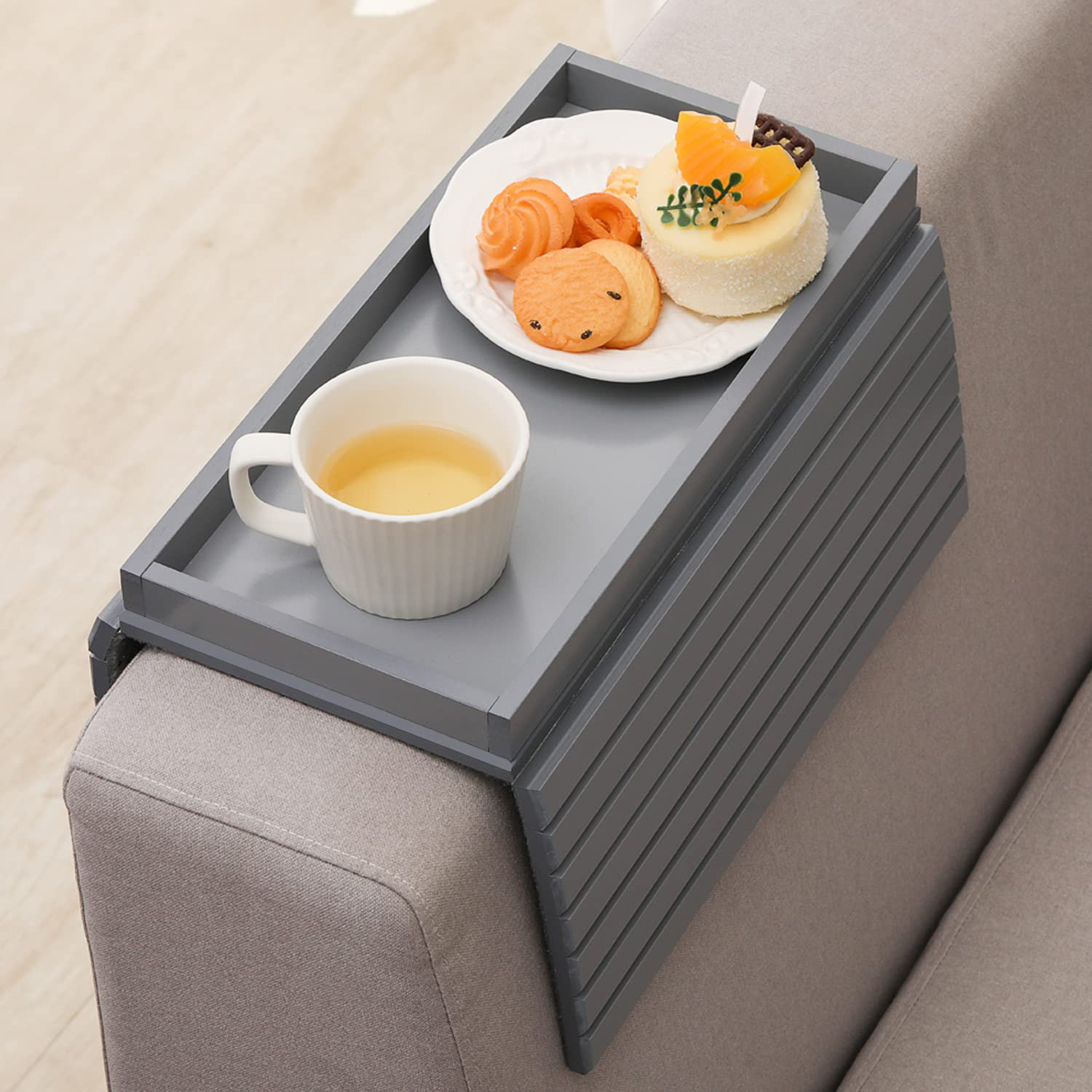 Cabilock Sofa Armrest Tray Mini Table Couch Tray Foldable Snacks