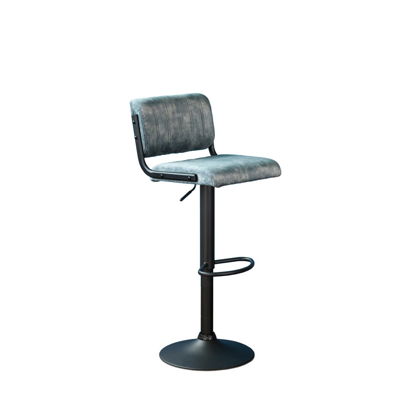 Swivel Yes Bar Stool with Steel Frame, Blue