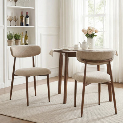 Chaise de salle à manger rembourrée 19,7 "avec pieds en métal Kitch