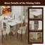 Ensemble de table de salle à manger moderne 63 "pour 4 à 6 personnes avec rangement, plateau en pierre brûlée et base en bois massif doré, comprenant des chaises en polyuréthane blanc pour la cuisine et les appartements-263857470