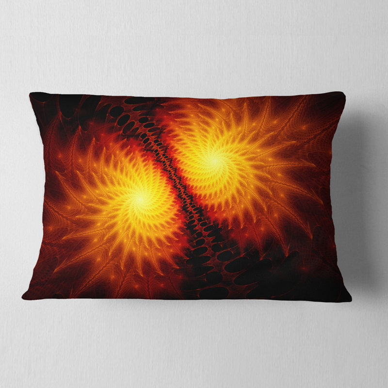 Fiery Wings of Dragon - Coussin imprimé abstrait