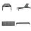 Chaise longue noire et grise (ensemble de 2) pour l'extérieur-1722660372