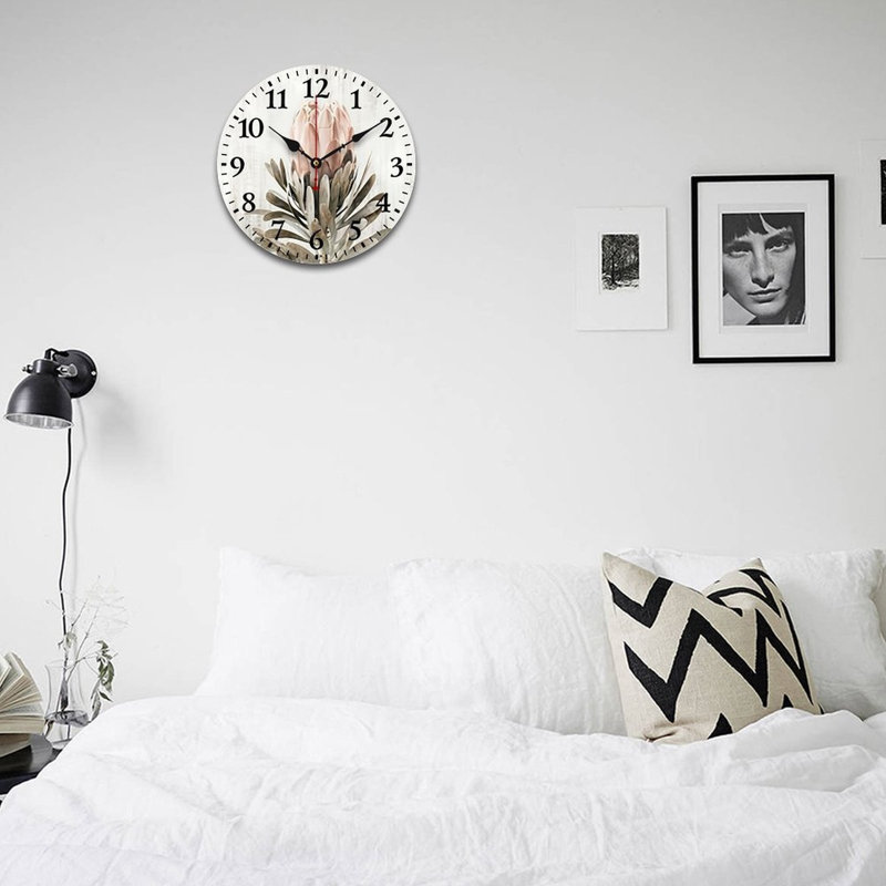 Horloge murale papillon bleu marine et blanche, pour balcon latéral fait à la main 12 po x 12 po
