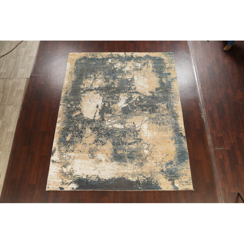 Tapis oriental contemporain unique en son genre noué à la main 8 pi 1 po x 10 pi 2 po