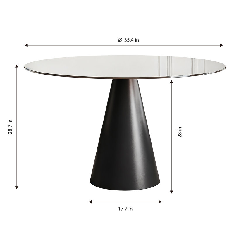 35-Inch Round Glass Dining Table, 5 Pieces: Table, 4 Chairs