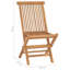 Chaise d'appoint de patio pliante en teck