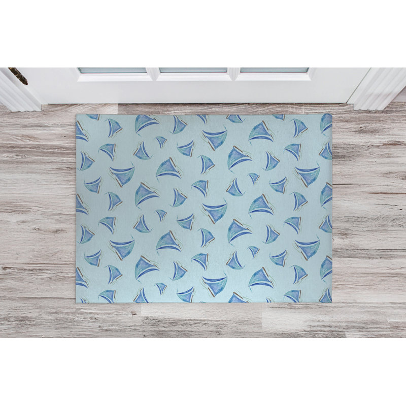 Summer Sailboats, 60" W x 84" L, Cloud Blue