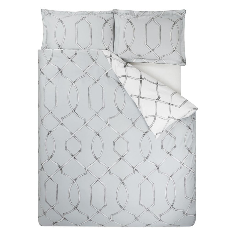 Rabeschi Geometric Cotton Duvet Cover, Queen Duvet Cover