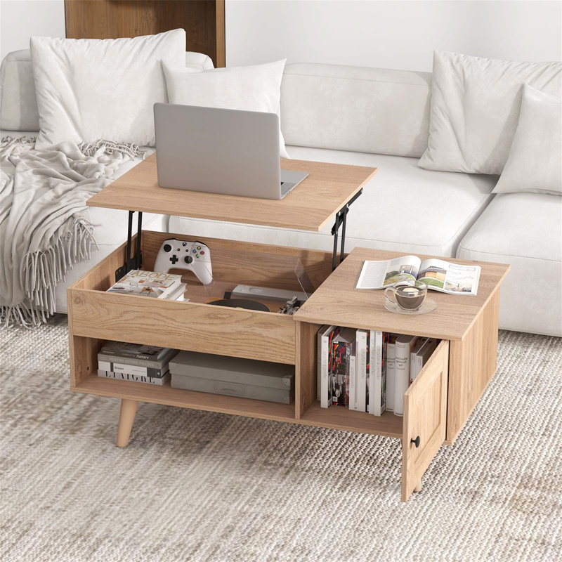 Saltaire Lift Top Coffee Table with Storage, Natural Wood, Natural Wood