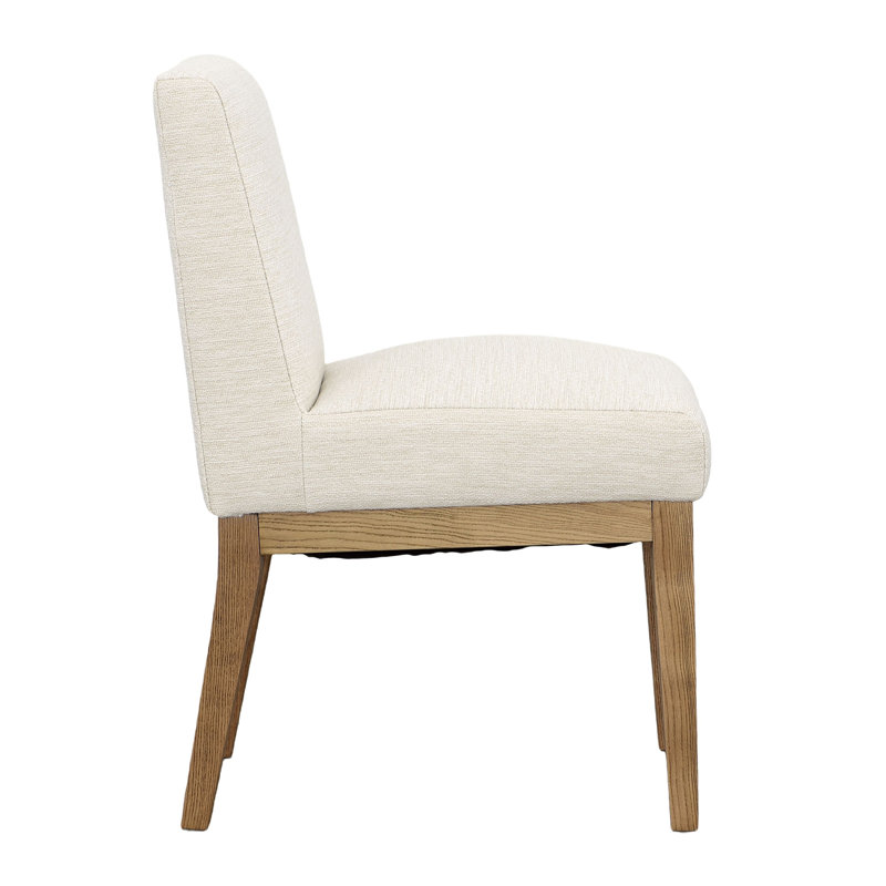 Weilan Polyester Upholstered Dining Chair, Olive, Cream