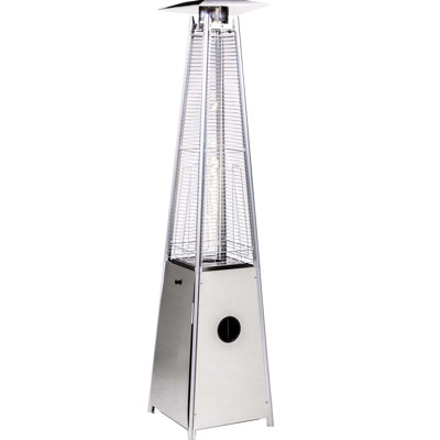Quartz Glass Tube 40000Btu Heater, Stainless Steel Made, Visual Flame Sparkle, Variable Heat Options, Portable Wheels Illumination,