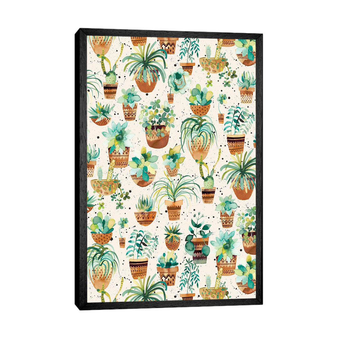Home Succulent Plant Pots Cream - Painting on Canvas