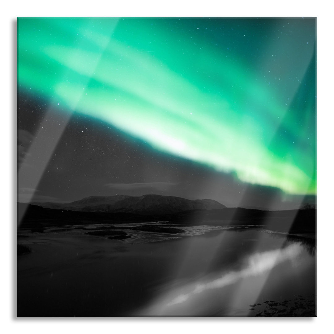 Glasbild Nordlichter in Skandinavien