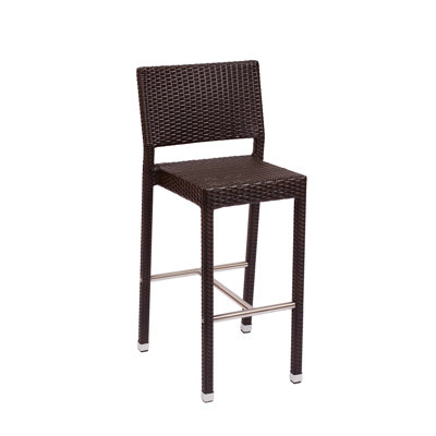 Monterey Barstool - Aluminum Frame - Java Synthetic Wicker