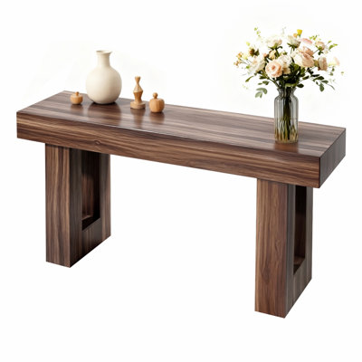 63 in Console Table, Farmhouse Desk Behind the Couch, Wooden Rectangle Entrance Desk, Narrow Long Sofa Table Accent Stand for Hallway, Bedroom, Living Room, Foyer, Easy Assembly, Brown
