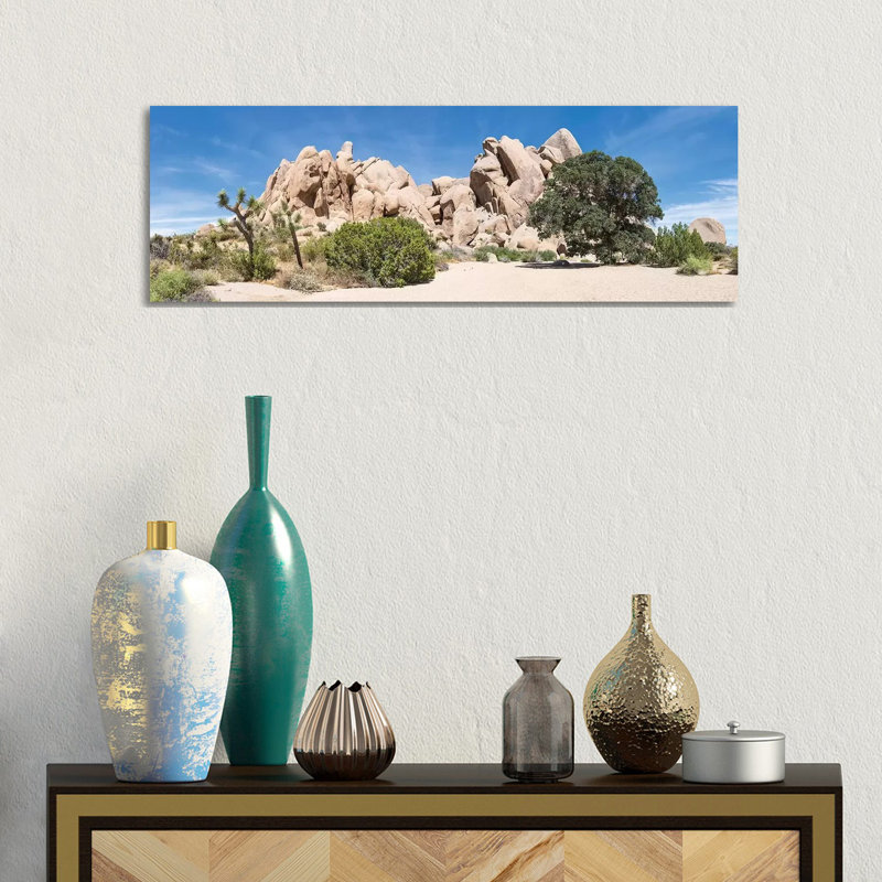 Life Oak - Joshua Tree National Park Panorama 1 Piece Wrapped Canvas Panoramic Wall Art, 30.48 cm H x 91.44 cm W x 3.175 cm D