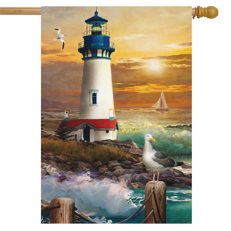 Sunset Lighthouse Summer House Flag