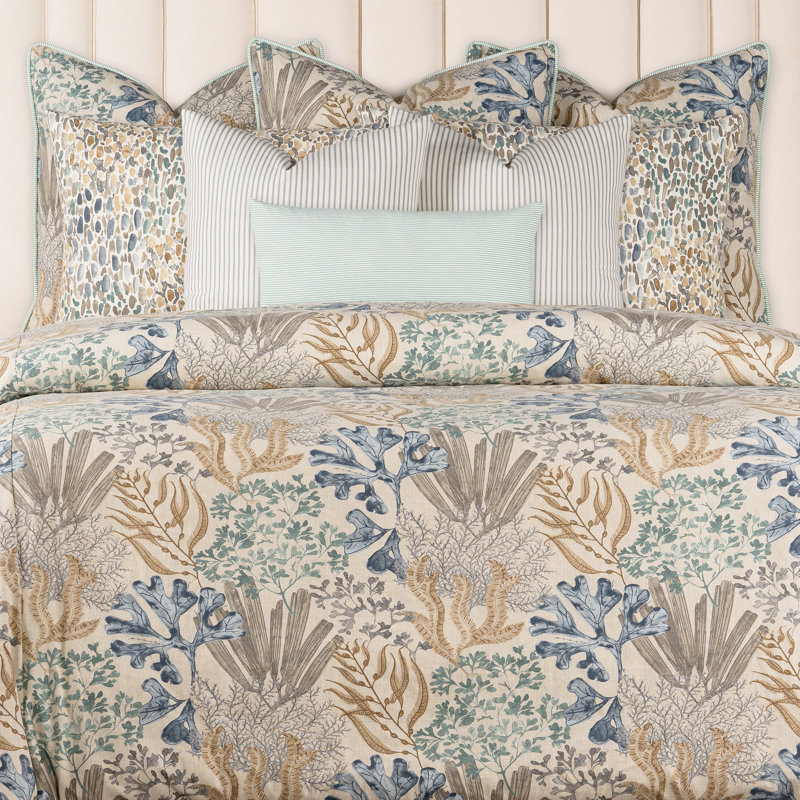Ensemble de housse de couette 100% coton Magnolia Home Fashions Offshore Aqua