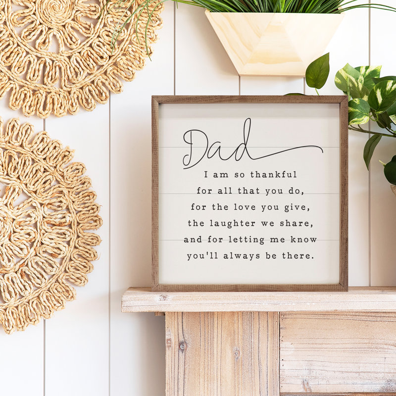 Dad I Am So Thankful White, 8" W x 8" H