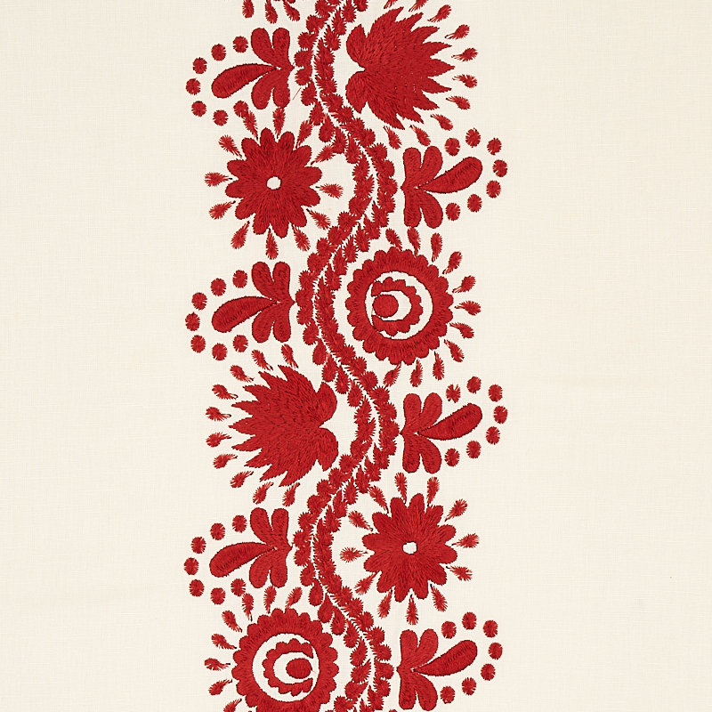 Tissu de broderie Theodora, Rouge