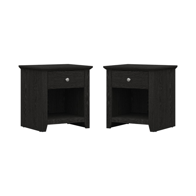 Tevrat 2 Pieces Bedroom Set, Dark Gray Oak