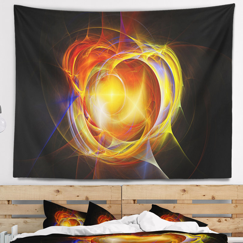 Explosion de supernova dans une tapisserie noire Abstract, H 50 po x l 60 po