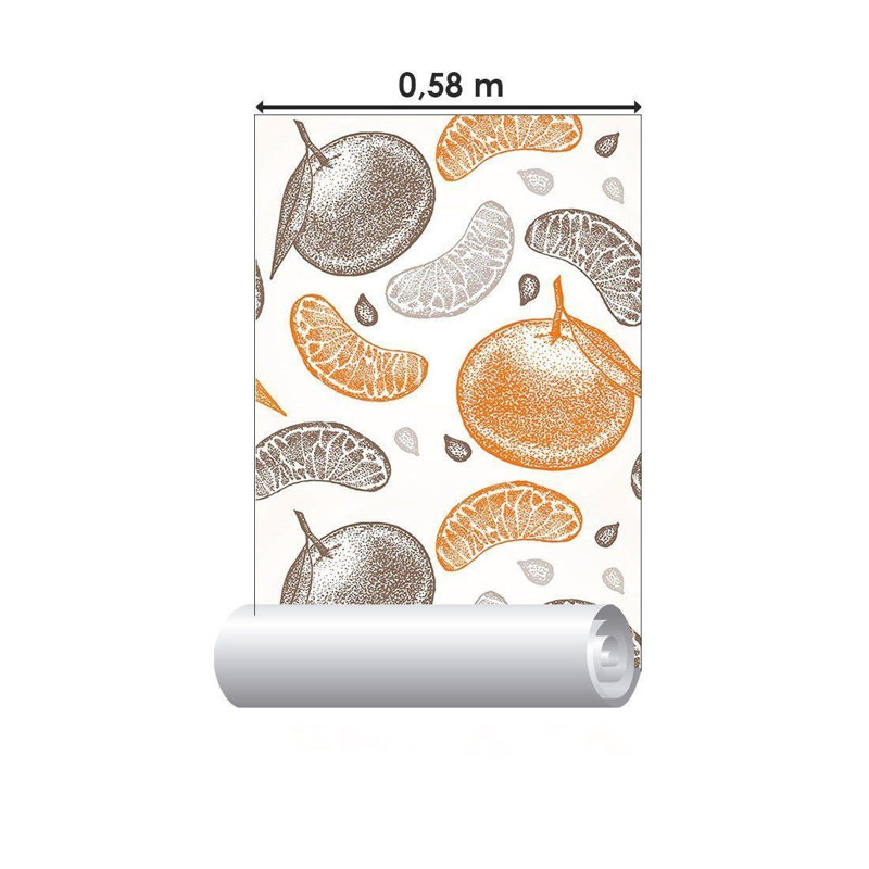 Rouleau de papier peint lisse L 126 po x l 24 po Ondina