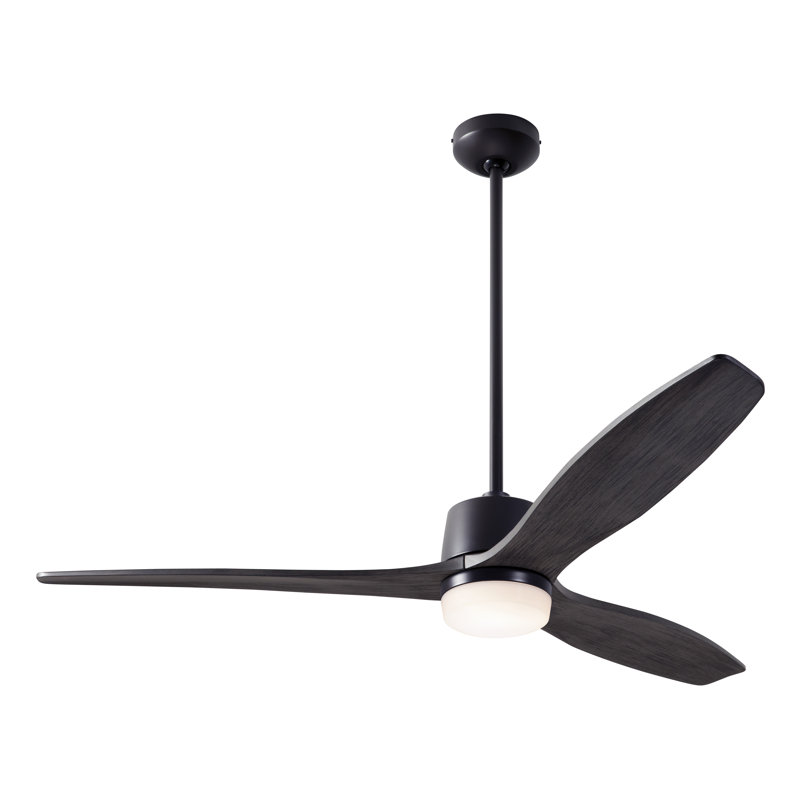 Arbor LED Downrod Ceiling Fan, Ebony, Dark Bronze, Wall/Remote Combo Controls