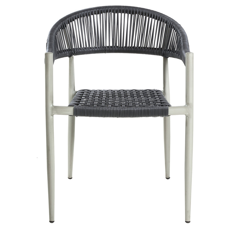 Fauteuils d'extérieur en osier de largeur 22 po Demica, Gris clair / Gris foncé