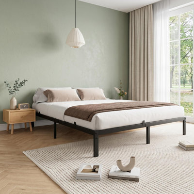 Full Size 8 Inch Low Profile Metal Platform Bed Frame, No Box Spring Needed