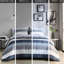 Drap à rayures avec édredon et draps - Gris, bleu marine, bleu dans un style décontracté Lavable à la machine, drap de grande capacité pour lit simple en microfibre traité jusqu'à 12 po