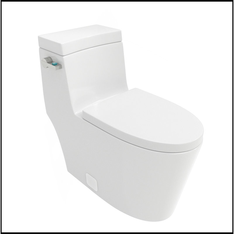 Toilette une pièce en céramique moderne à simple chasse avec siège cloisonné