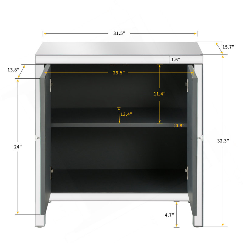 Armoire d'appoint élégante avec garniture de miroir