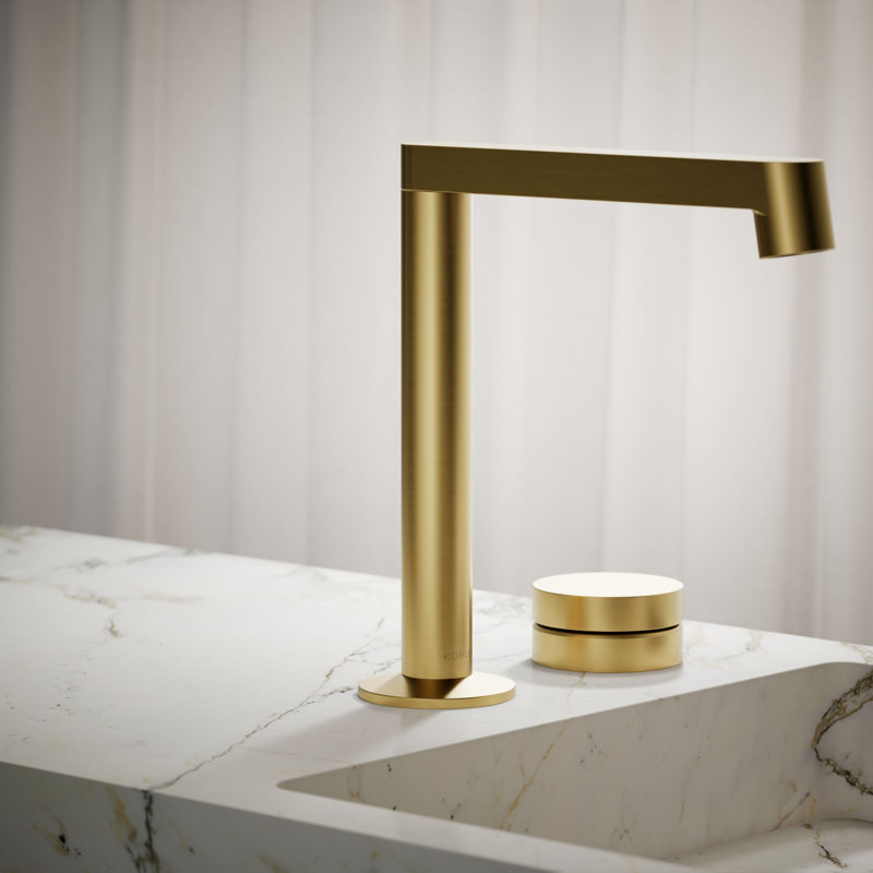 Components Bathroom Sink Rocker Handle, Vibrant Brushed Modern Brass