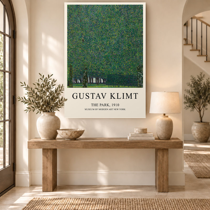 Impression sur toile de l'exposition « Paysage du parc vert » de Gustav Klimt, H 60 po x l 40 po