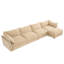 Canapé modulaire en L 4 places, canapé 4 places avec 1 repose-pieds mobile, accoudoirs en forme de croissant et coussins de dossier et d'accoudoirs enveloppants, chenille-1537088883