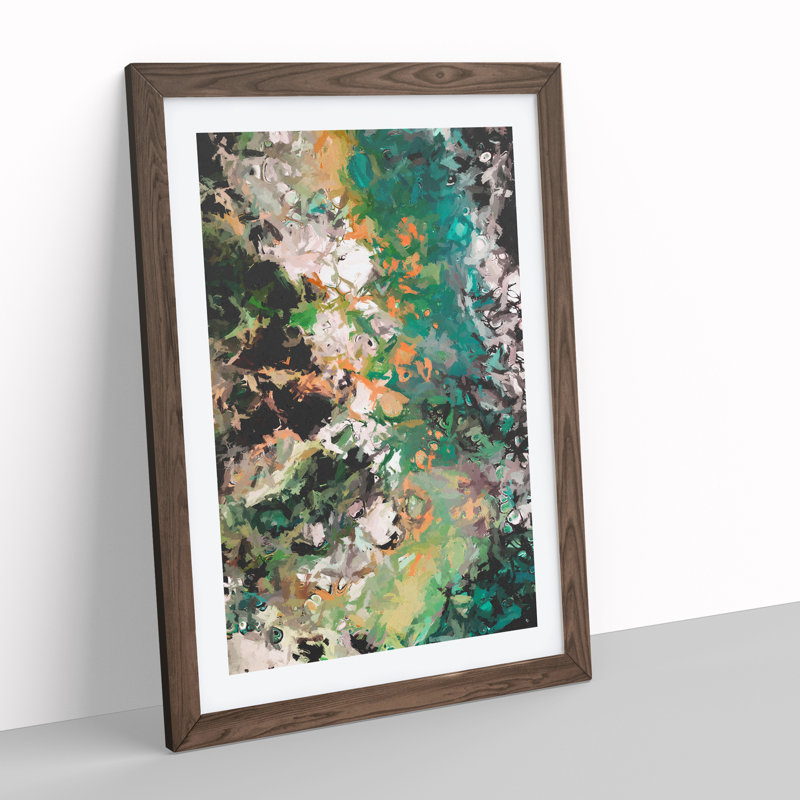 Ceremony of Shadows Abstract - Wall Art, 66cm H x 48cm W x 2cm D, Walnut Framed, White