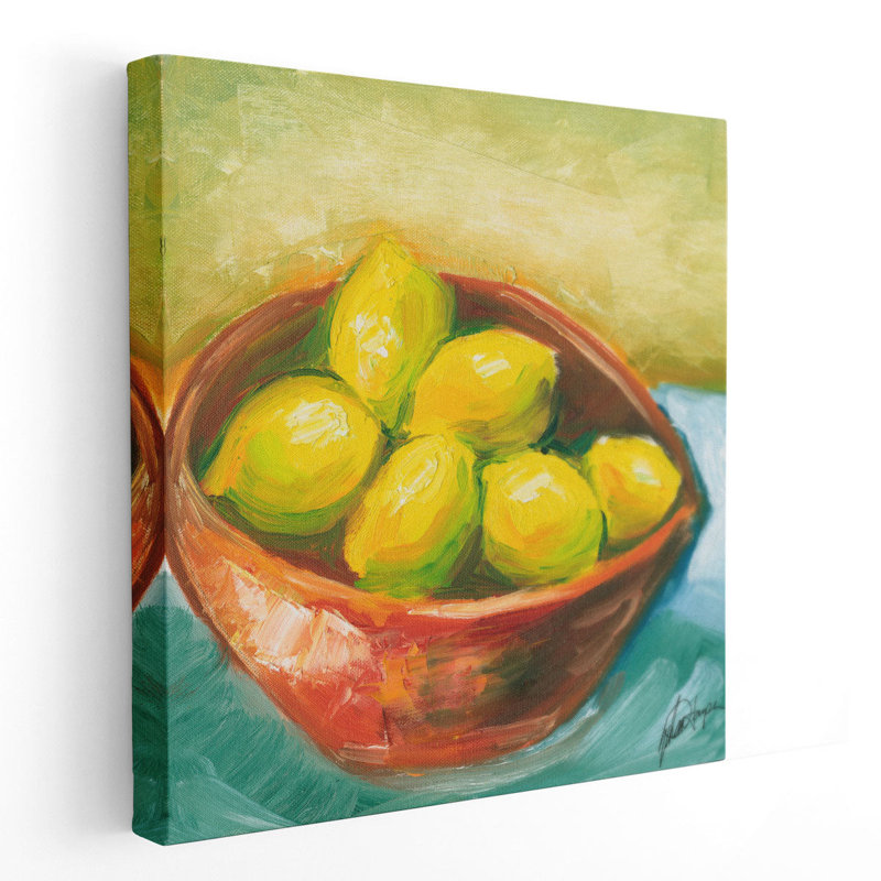 «Bowl of Fruit IV», reproduction d'art sur toile, H 12 po x l 12 po