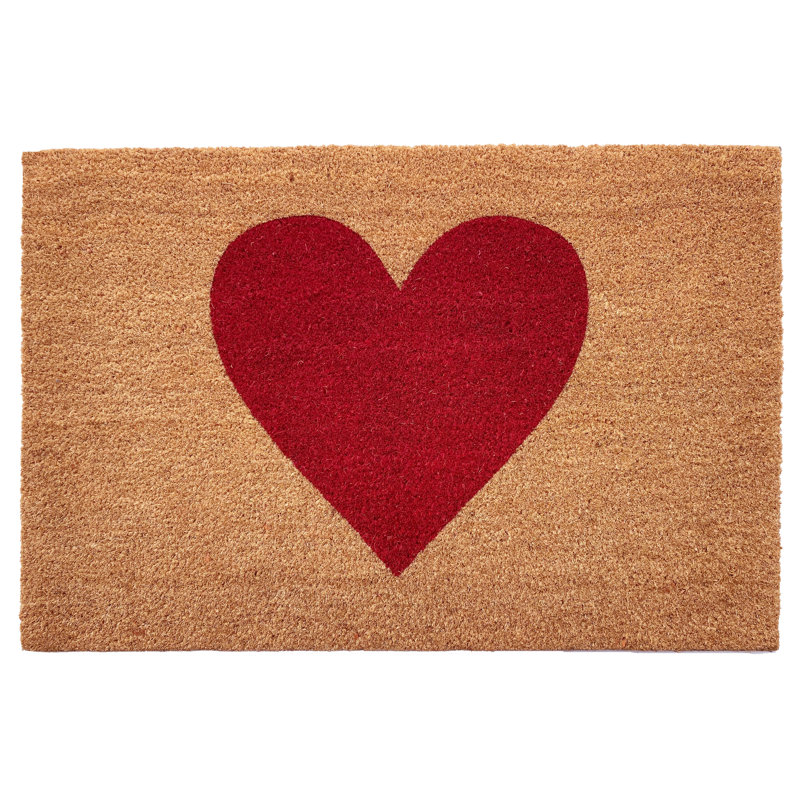 Grandwood Non-Slip Indoor Doormat, 24" W x 36" L, Natural/Red