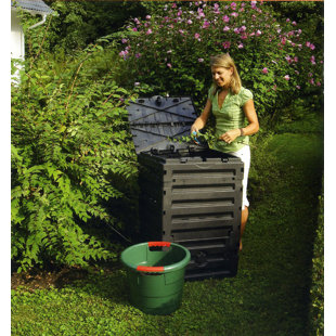 120 Gallons Polyethylene Plastic Outdoor Stationary Composter with Latching Lid