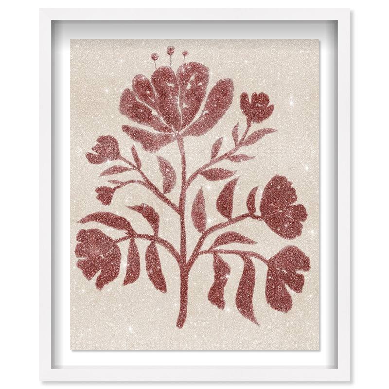 Blooming Alone Shadowbox Floral & Botanical Print by Oliver Gal, Black Frame, 16 x 20, 25.5"H x 31.5"W, White Shadowbox